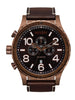 Nixon 51-30 Chrono Leather Chocolate/Dark Roast/Brown Watch
