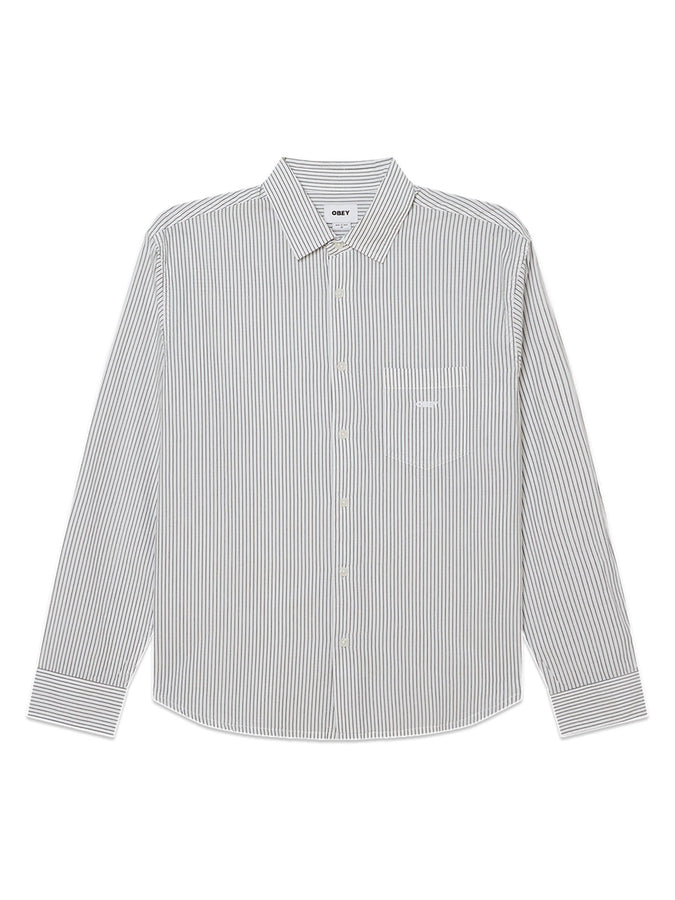 Obey Isaac Long Sleeve Buttondown Shirt Spring 2026 | BLACK MULTI (BKM)