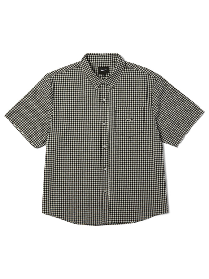 Huf 89 Micro Gingham Oxford S/S Buttondown Shirt Spring 2026 | BLACK/WHITE