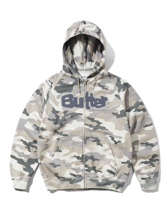 Butter Goods Stretch Snow Camo Zip Up Hoodie Fall 2026 | SNOW CAMO