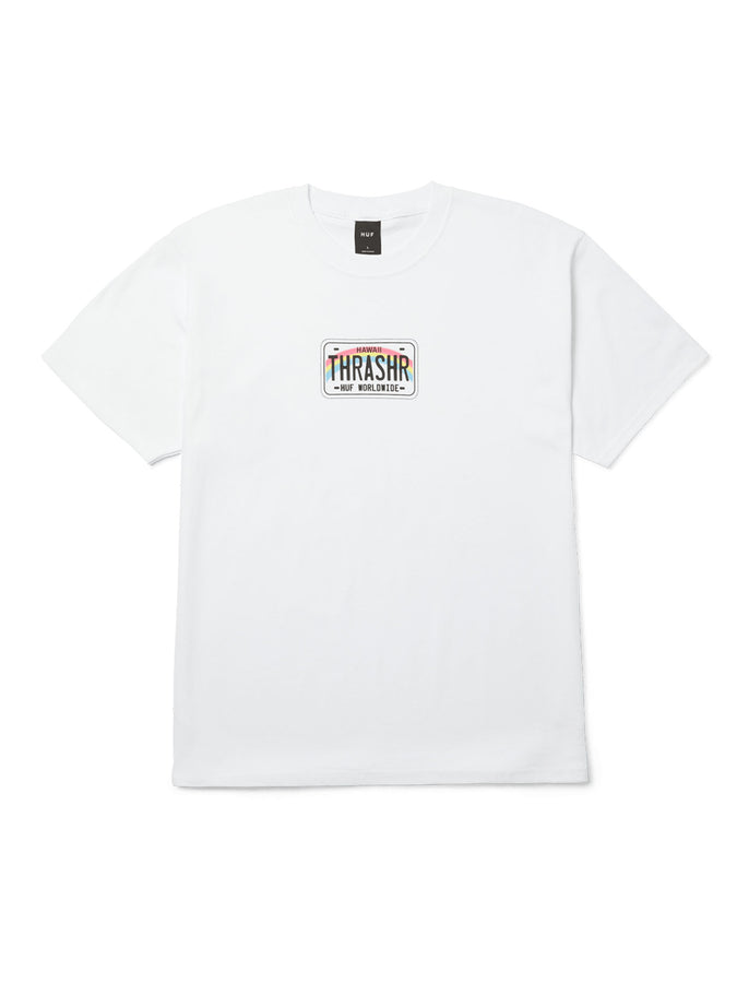 Huf x Thrasher License Plate T-Shirt Holiday 2025 | WHITE
