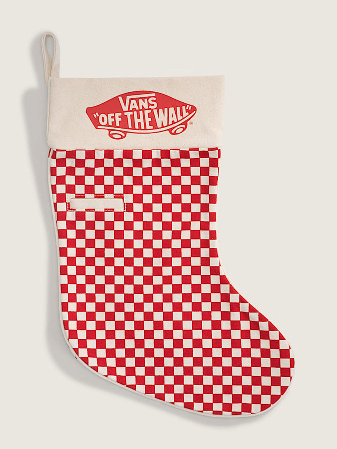 Vans Checkerboard Christmas Socks | RACING RED (IZQ)