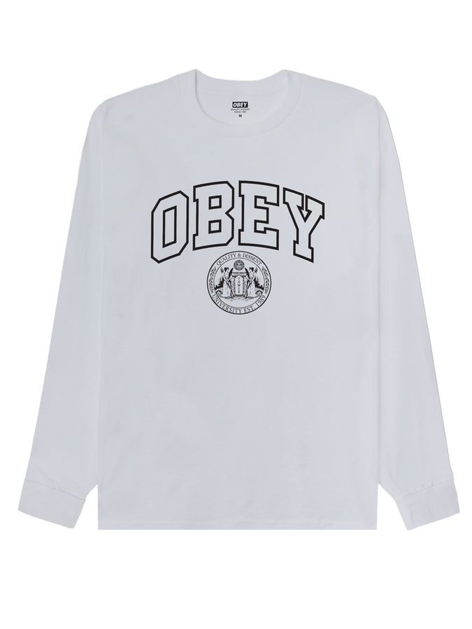 Obey University Long Sleeve Buttondown Shirt Summer 2026 | WHITE (WHT)