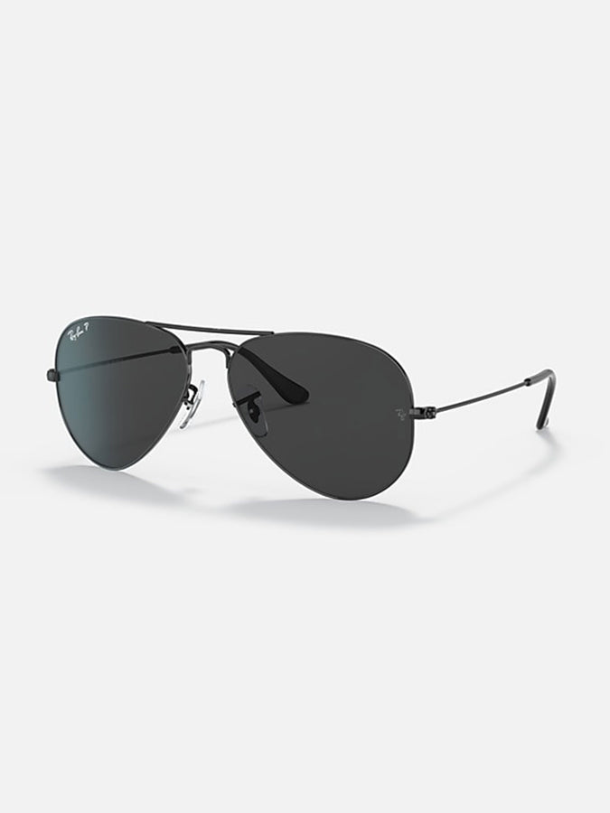 Ray-Ban Aviator Total Black Polished Black/Black Polarized Sunglasses | POLISHED BLACK/BLACK