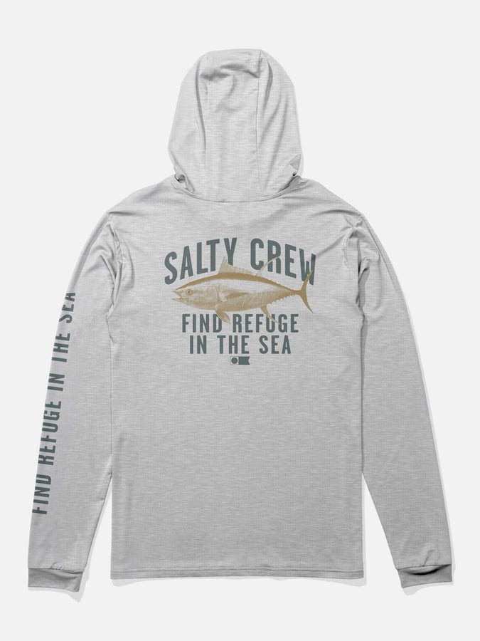 Salty Crew Bitmap Hood Long Sleeve Rashguard | GREY HEATHER