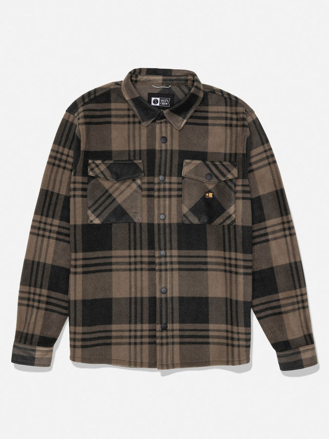 Salty Crew Shelter Polar Long Sleeve Buttondown Shirt Holiday 2026 | WASHED BROWN