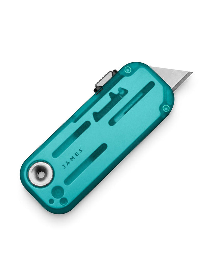 The James Brand Palmer Transparent Turquoise Utility Knife | TURQUOISE