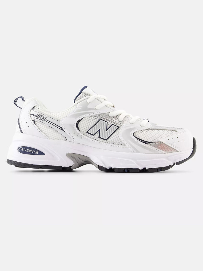 New Balance 530 White/Natural Indigo/Silver Metallic Shoes Fall 2026 | WHITE/NATURAL INDIGO/SLVR MTLC