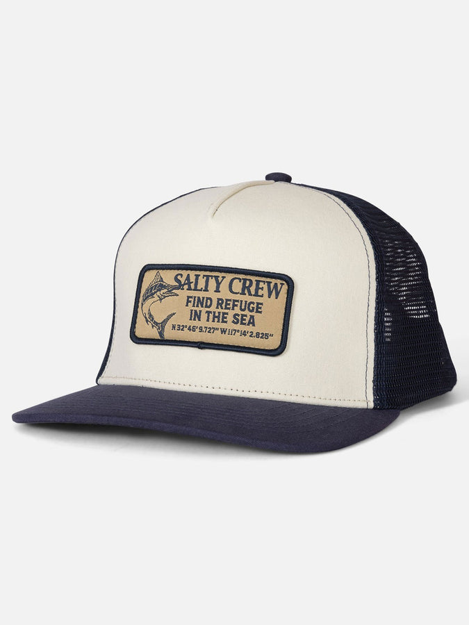 Salty Crew Coordinates Trucker Hat | OFF WHITE/NAVY