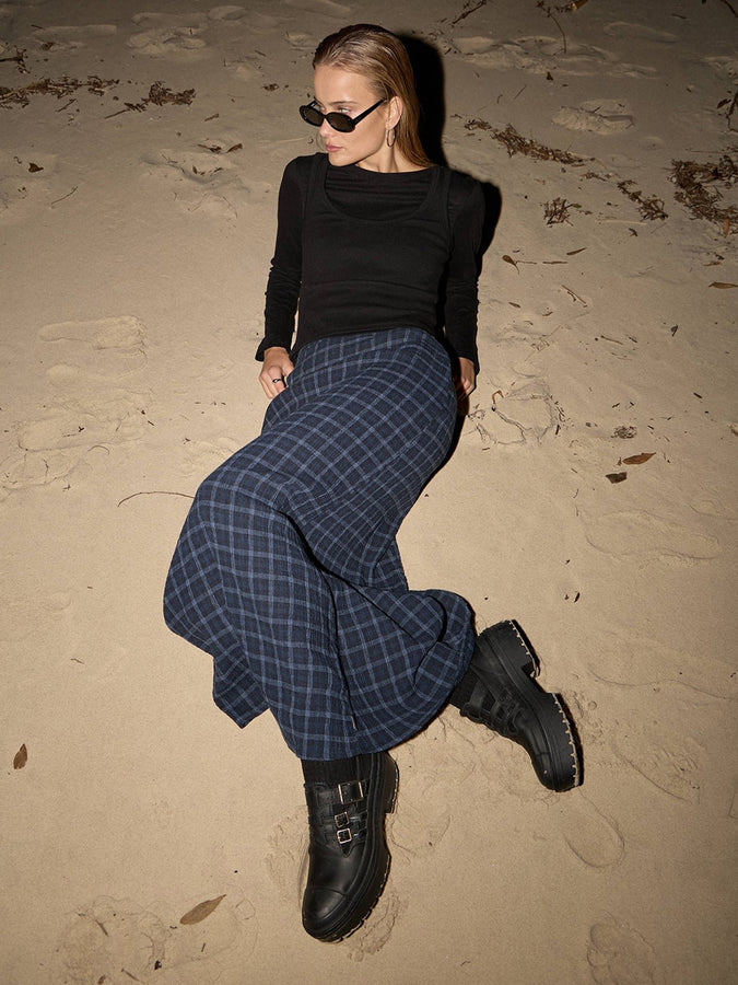 Afends Lita Thea Maxi Skirt Fall 2026 | MIDNIGHT CHECK