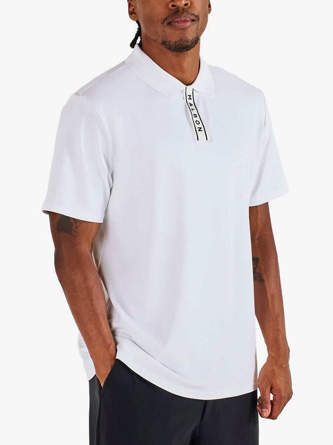 Malbon Block Placket Short Sleeve Polo Summer 2026 | WHITE
