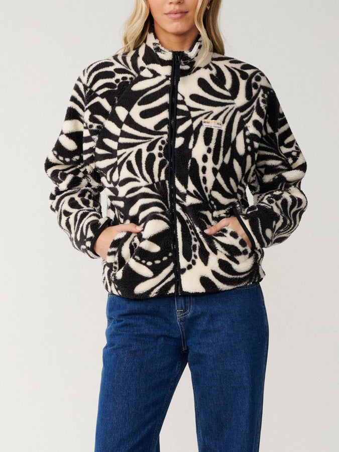 Rip Curl Party Wave Allover Zip Fleece Fall 2026 | BLACK/WHITE (0431)