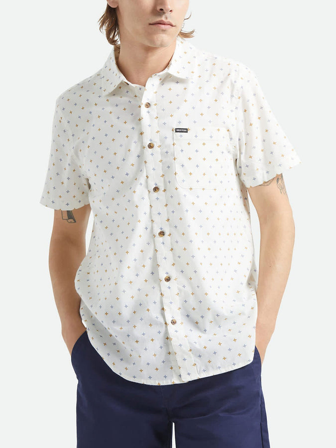 Brixton Charter Print Short Sleeve Buttondown Shirt Spring 2026 | OFF WHITE/MULTI DIAMOND TILE