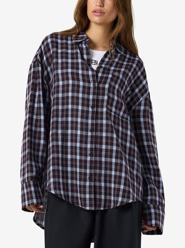 Noisy May Zoe Check Long Sleeve Buttondown Shirt Fall 2026 | FIG