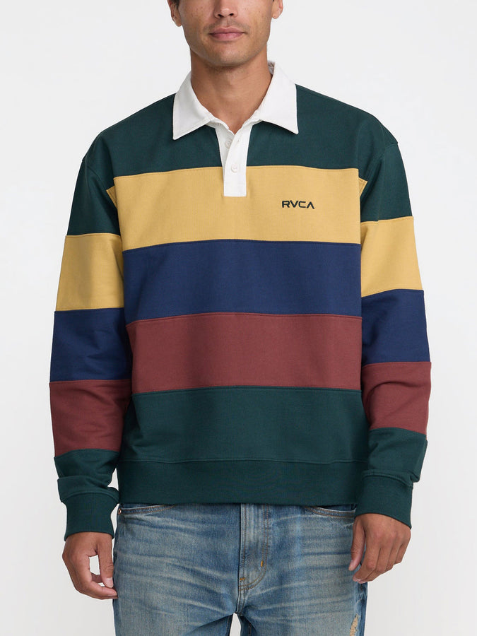 Rvca Insignia Rugby Long Sleeve Polo Fall 2026 | DUSTY GREEN (DGN)
