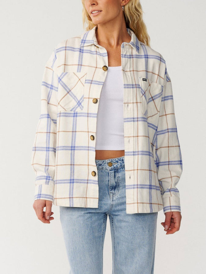 Rip Curl Venture Flannel Long Sleeve Buttondown Shirt Fall 2026 | BONE (3021)