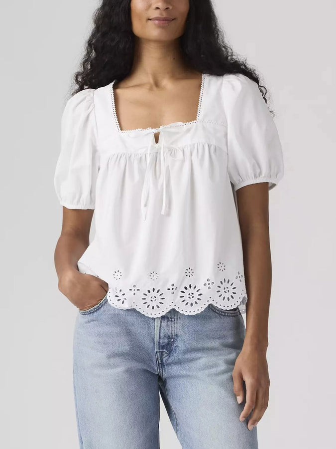 Levis Darling Cut-Work Blouse Bright White Top Summer 2026 | BRIGHT WHITE (0001)