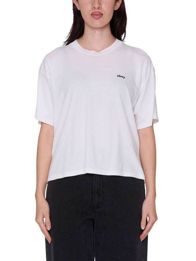 Obey Studios Peace And Love Cropped T-Shirt Fall 2026 | WHITE (WHT)