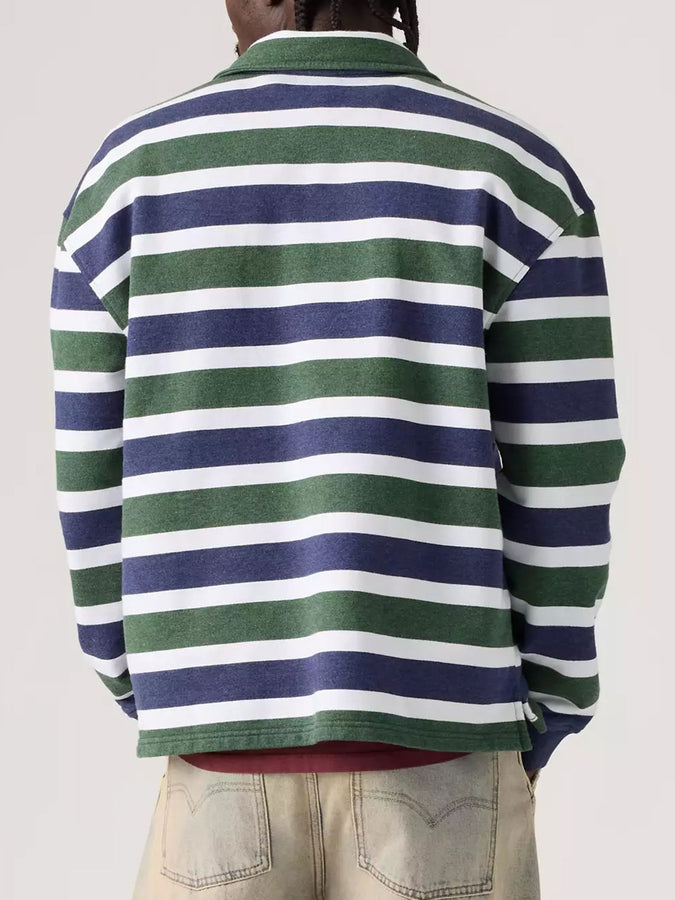 Levis Cameron 1/4 Zip Koby Stripe Kombu Green Heather Sweatshirt Fall 2026 | KOMBU GREEN HEATHER (0001)