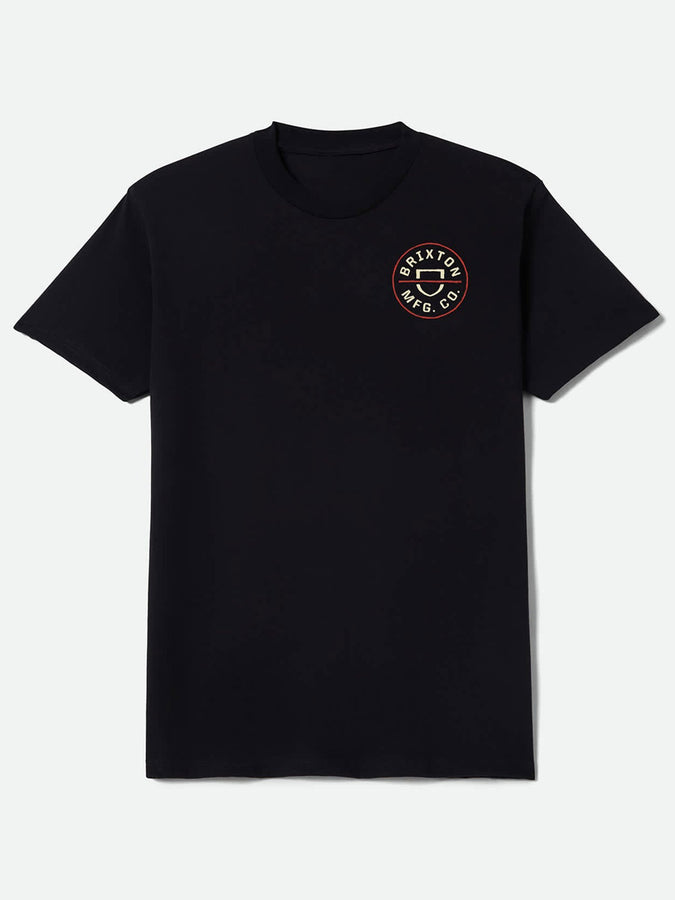 Brixton Crest II T-Shirt Fall 2026 | BLACK/IVORY/BRICK RED
