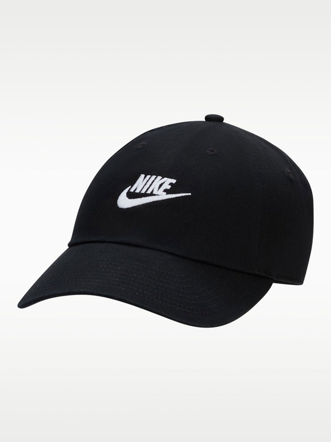 Nike Golf Club Unstructured Futura Wash Strapback Hat | BLACK/WHITE (011)