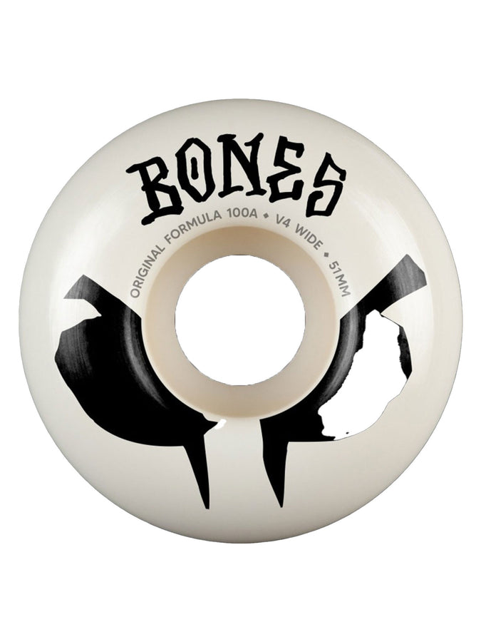 Bones Og V4 Wide 100A Skateboard Wheels | WHITE