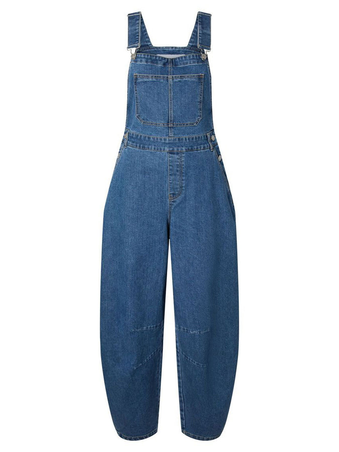 Pieces Alice Oversized Dungaree Jeans Fall 2026 | MEDIUM BLUE DENIM