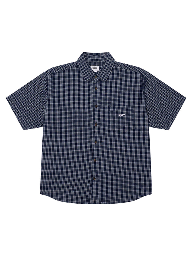 Obey Bigwig Ian Short Sleeve Buttondown Shirt Spring 2026 | ACADEMY NAVY MULTI (ANV)