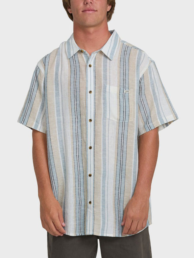 Billabong All Day Stripe Short Sleeve Buttondown Shirt Summer 2026 | BLUE/WHITE (BWE)