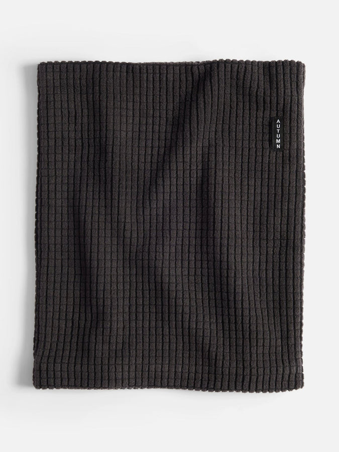 Autumn Grid Fleece Neck Warmer | BLACK
