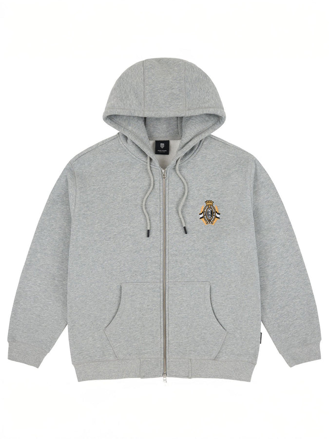 Chain To Bank Zip Corona Laurea Hoodie Fall 2026 | HEATHER GREY