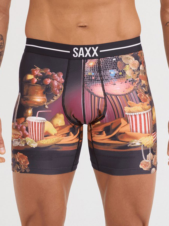 Saxx Volt Breathable Mesh Disco Fries Maroon Boxer | DISCO FRIES MAROON (DIS)