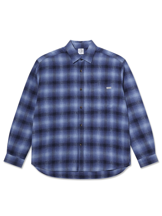 Polar Skate Co Mitchell Shadow Check Long Sleeve Buttondown Shirt Holiday 2025 | BLUE