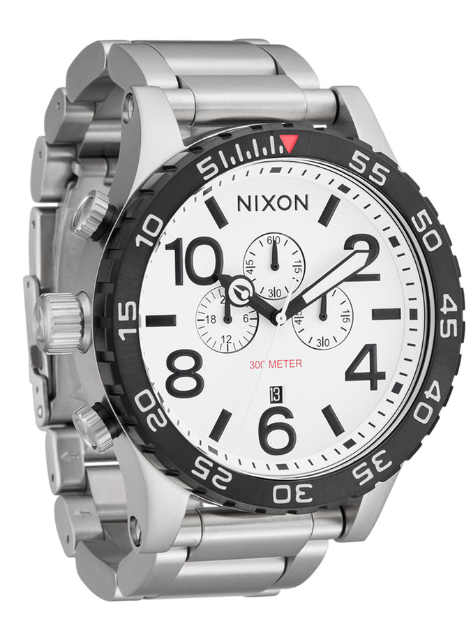 Nixon 51-30 Chrono Silver/White Lume Watch | SILVER/WHITE LUME (5371)