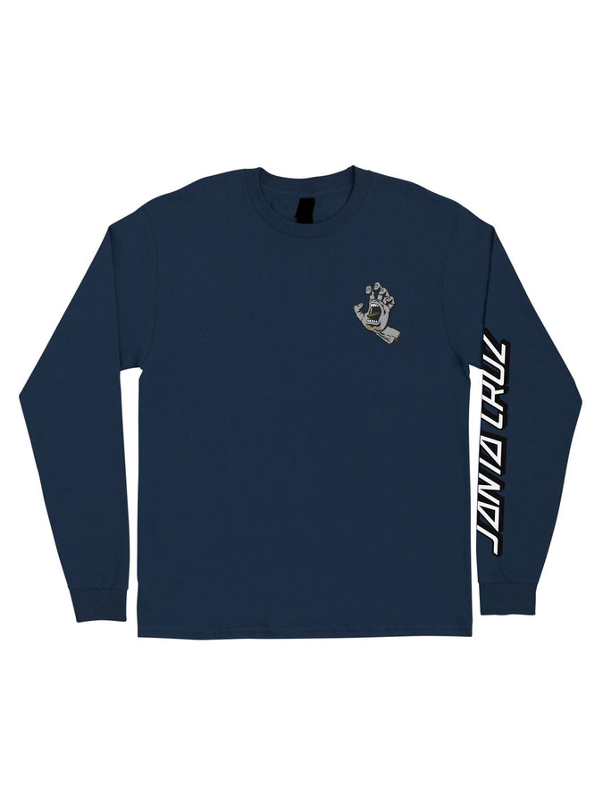 Santa Cruz Screaming Hand Long Sleeve T-Shirt Fall 2026 | NAVY/GREY/GOLD