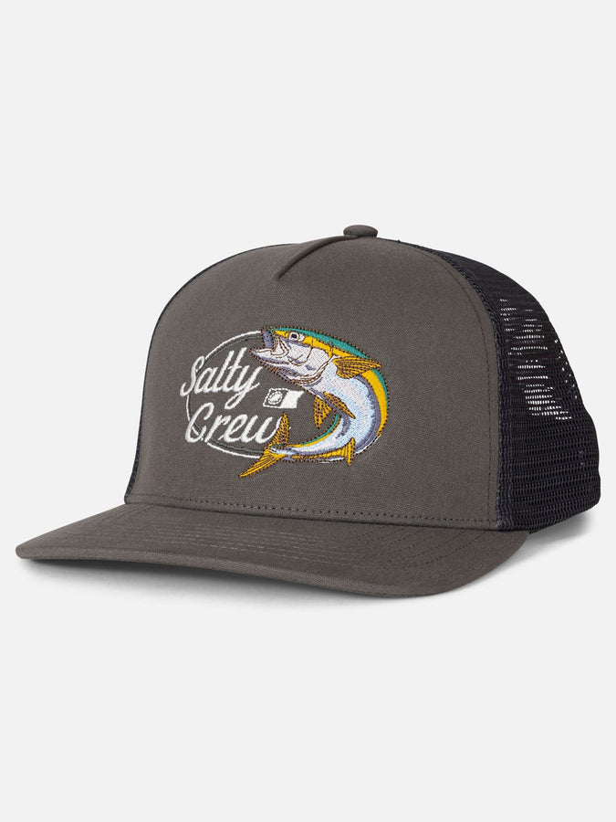 Salty Crew Yellow Tailed Trucker Hat | DARK GREY