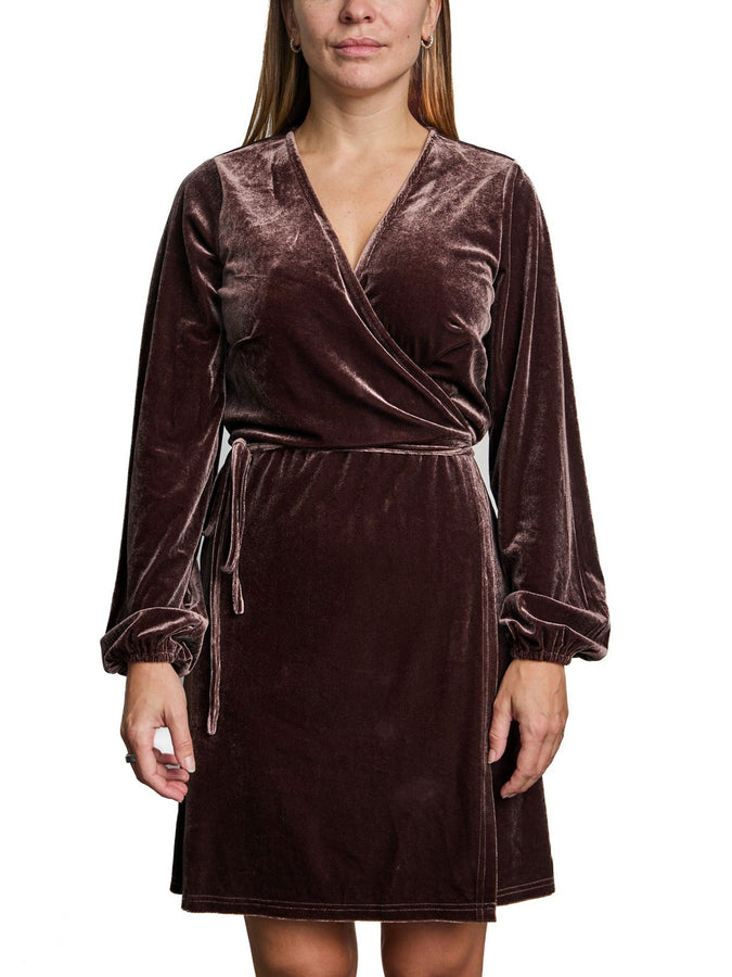 Nana The Brand Corinne Wrap Dress | TAUPE