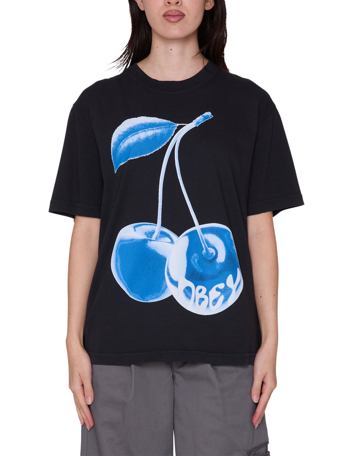 Obey Blue Cherry T-Shirt Fall 2026 | DIGITAL BLACK (DIB)