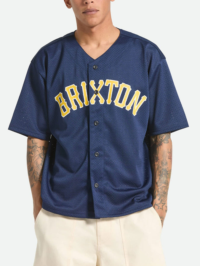 Brixton The Brixton Mesh Baseball Jersey T-Shirt Summer 2026 | WASHED NAVY