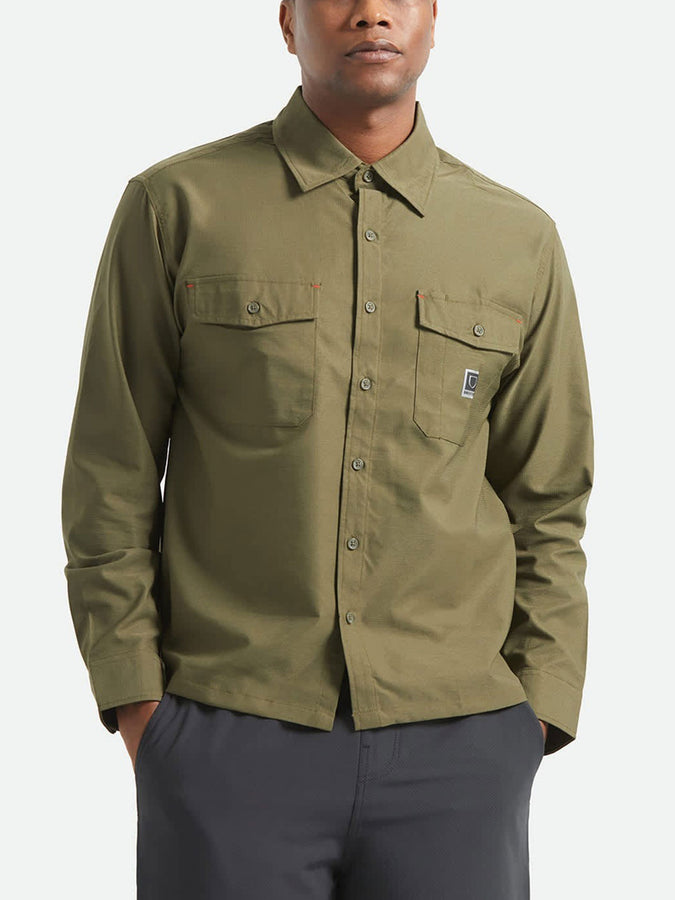 Brixton Journey Lightweight Long Sleeve Buttondown Shirt Spring 2026 | DARK OLIVE