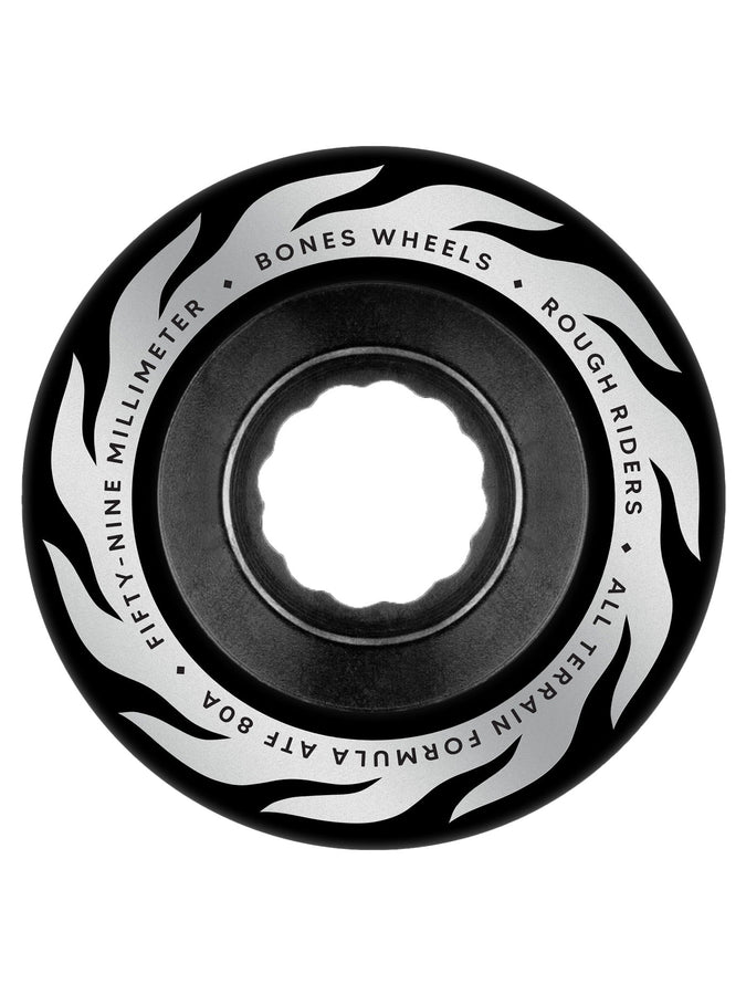 Bones Atf Rough Riders Eternal Flame Black 59mm Skateboard Wheels | BLACK