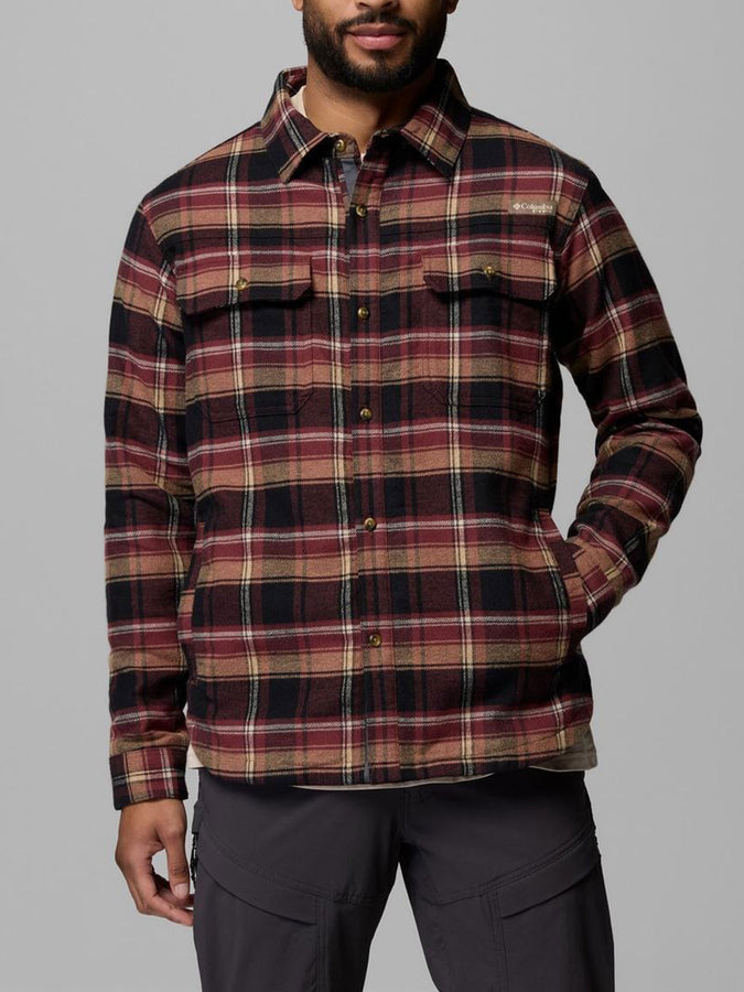 Columbia Saddle Point Warm Lined Flannel Long Sleeve Buttondown Shirt Fall 2026 | BLACK ROUNDUP PLAID (010)
