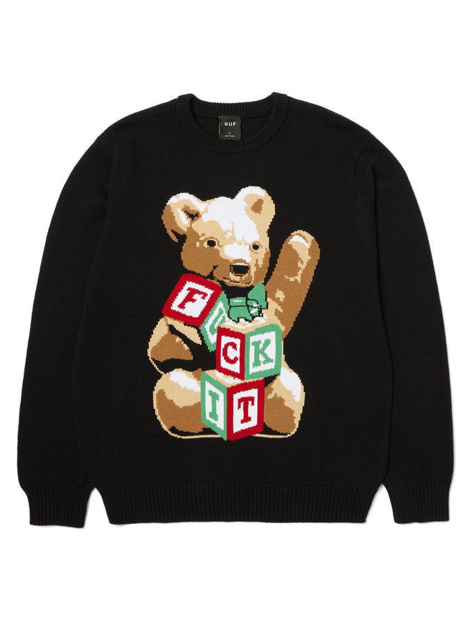 Huf Gift Bear Intarsia Sweater Holiday 2025 | BLACK