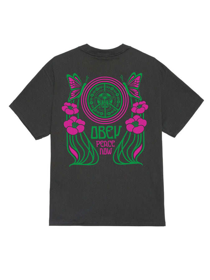Obey Peace Now Butterflies T-Shirt Summer 2026 | VINTAGE BLACK (VBL)