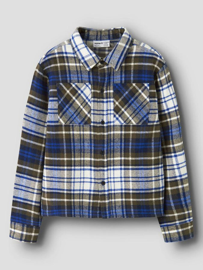 Name It Netul Long Sleeve Buttondown Shirt Fall 2026 | OLIVE NIGHT