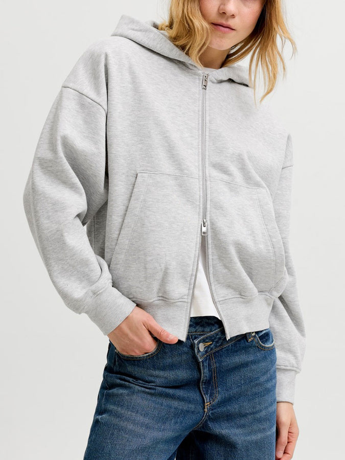 Jjxx Sophia Boxy Zip-Up Hoodie Fall 2026 | LIGHT GREY MELANGE
