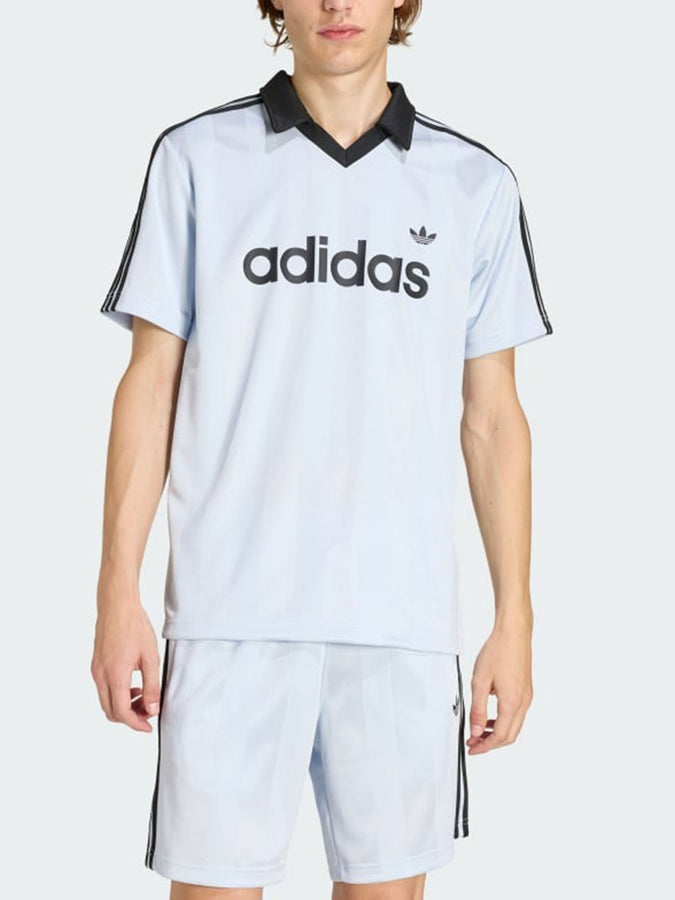 Adidas Adicolor Archive Collar Engineered Jersey Crystal Sky T-Shirt Spring 2026 | CRYSTAL SKY