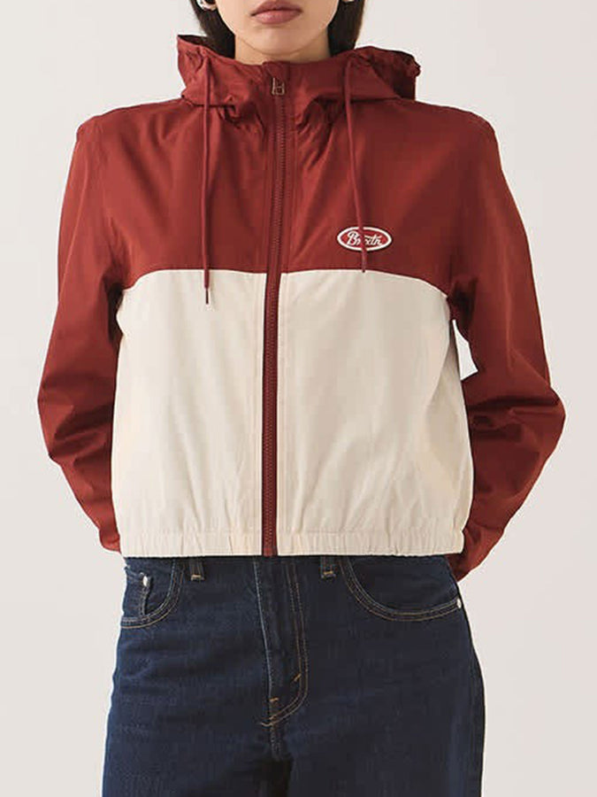 Brixton Parsons Lightweight Hooded Windbreaker Jacket Fall 2026 | DARK BRICK/WHITECAP