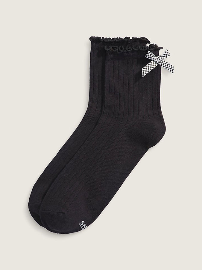 Vans Bow Back Crew Socks | BLACK/WHITE (Y28)