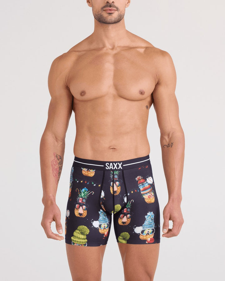 Saxx Volt Breathable Mesh Deck The Pineapples Black Boxer | DECK THE PINEAPPLES BLK (DEP)